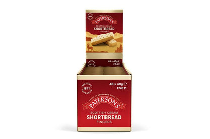 Paterson's Scottish Cream Shortbread Fingers - Individually Wrapped Twin Packs 40g (Box of 48)
