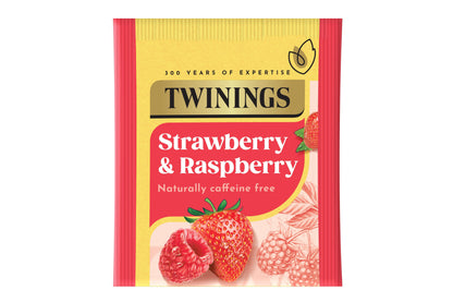 Twinings Tea: Strawberry & Raspberry - Individually Wrapped Envelope Tea Bags - (Box of 20)