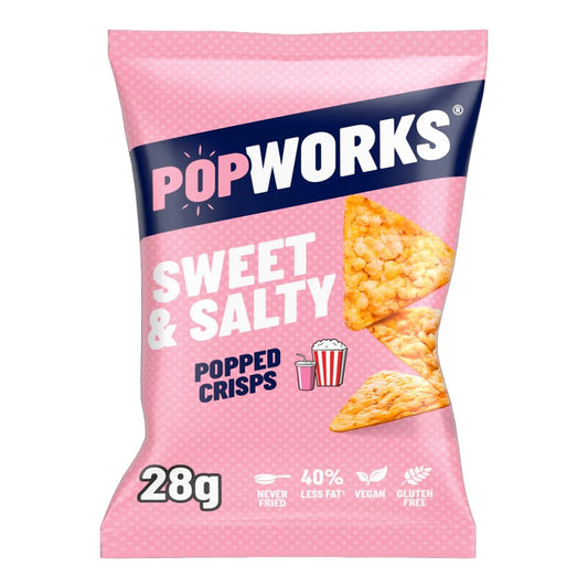PopWorks Sweet & Salty Popped Crisps - 28g (Box of 18)