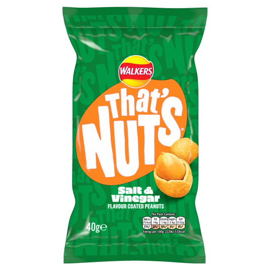 Walkers That's Nuts Salt & Vinegar 40g (Box of 20)