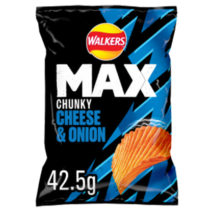 Walkers Max Cheese & Onion Crisps 42.5g (Box of 24)