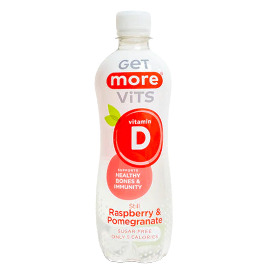 Get More Vits - Vitamin D Raspberry & Pomegranate Still 500ml (12 Pack)