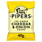 Pipers Lye Cross Cheddar & Onion Crisps 40g - (Box of 24)