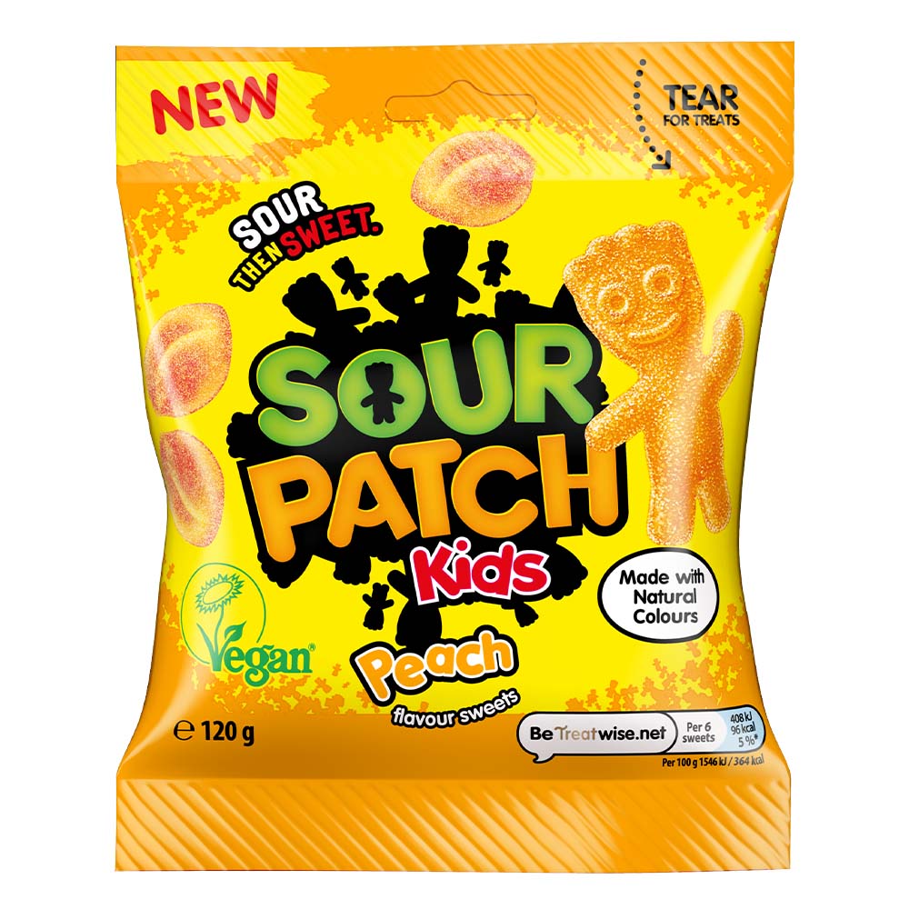 Sour Patch Kids Peach - 120g (Pack of 10)