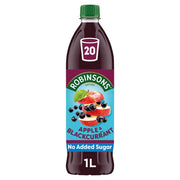 Robinsons Apple & Blackcurrant Single Strength Squash  - No Added Sugar | 1 Litre