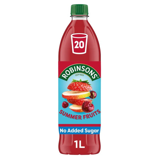 Robinsons Summer Fruits Single Strength Squash  - No Added Sugar | 1 Litre