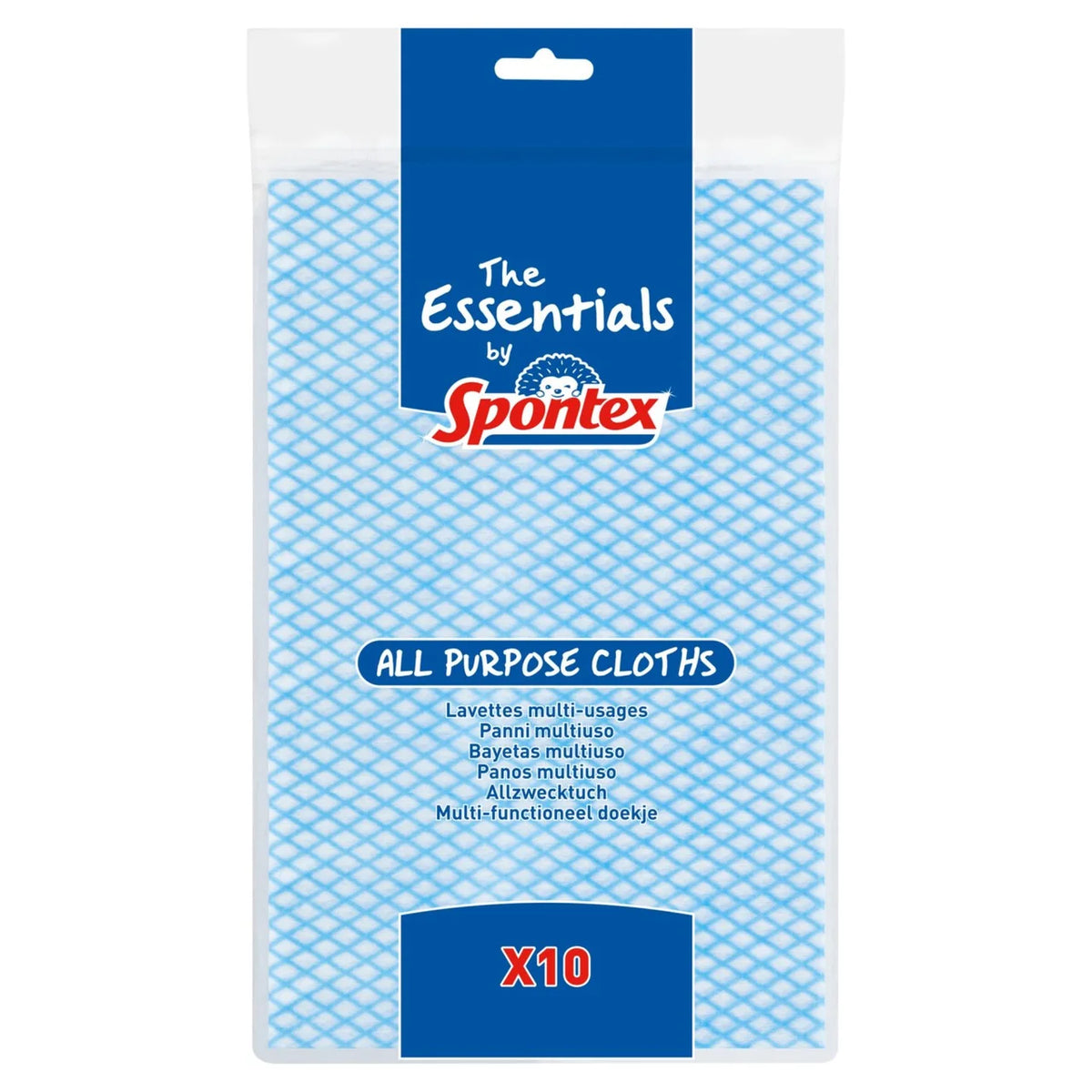 Spontex Essentials All Purpose Cleaning Cloths - Pack of 10