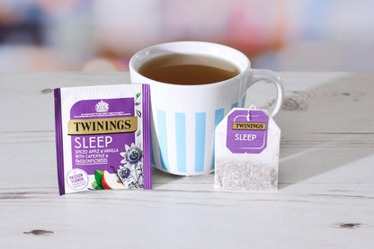 Twinings Tea: Superblends Sleep Spiced Apple & Vanilla with Camomile and Passionflowers - Individually Wrapped Envelope Tea Bags - (Box of 20)