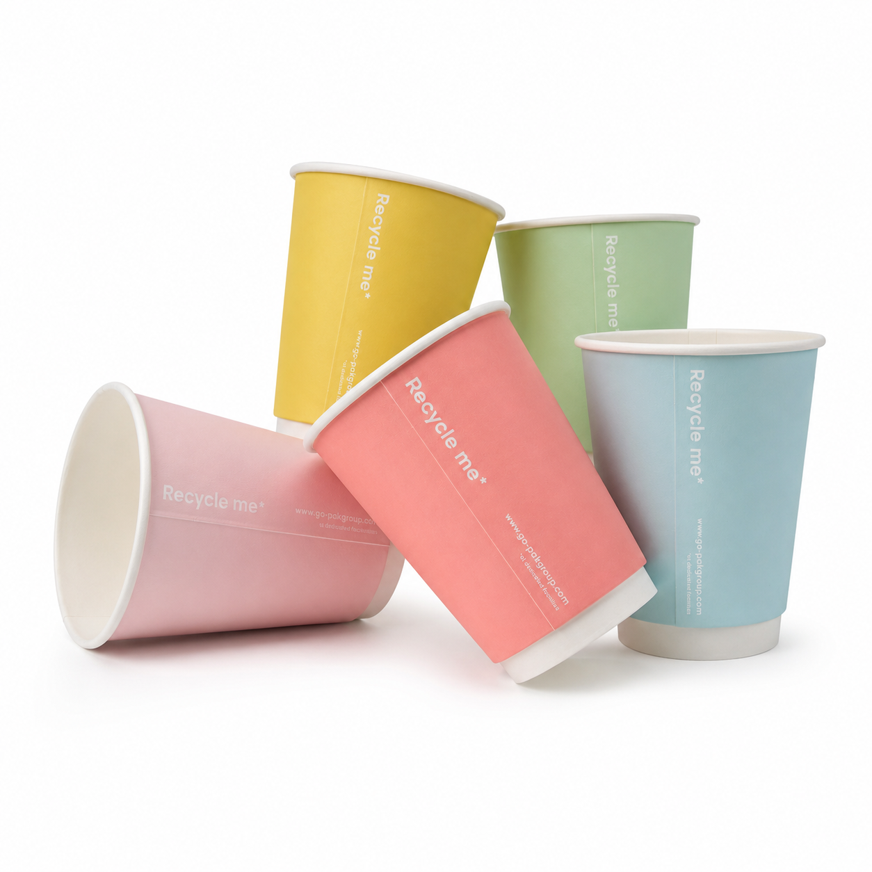 12oz Confetti Mixed Colour Double Wall Hot Cups - Case of 500