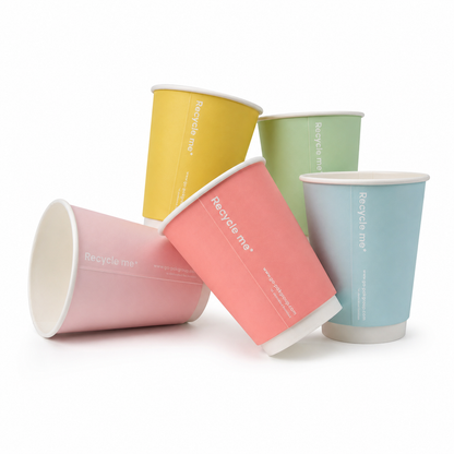 12oz Confetti Mixed Colour Double Wall Hot Cups - Case of 500