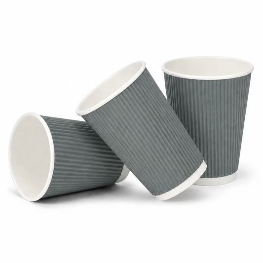 12oz Grey Ripple Takeaway Coffee Cups - Case of 500