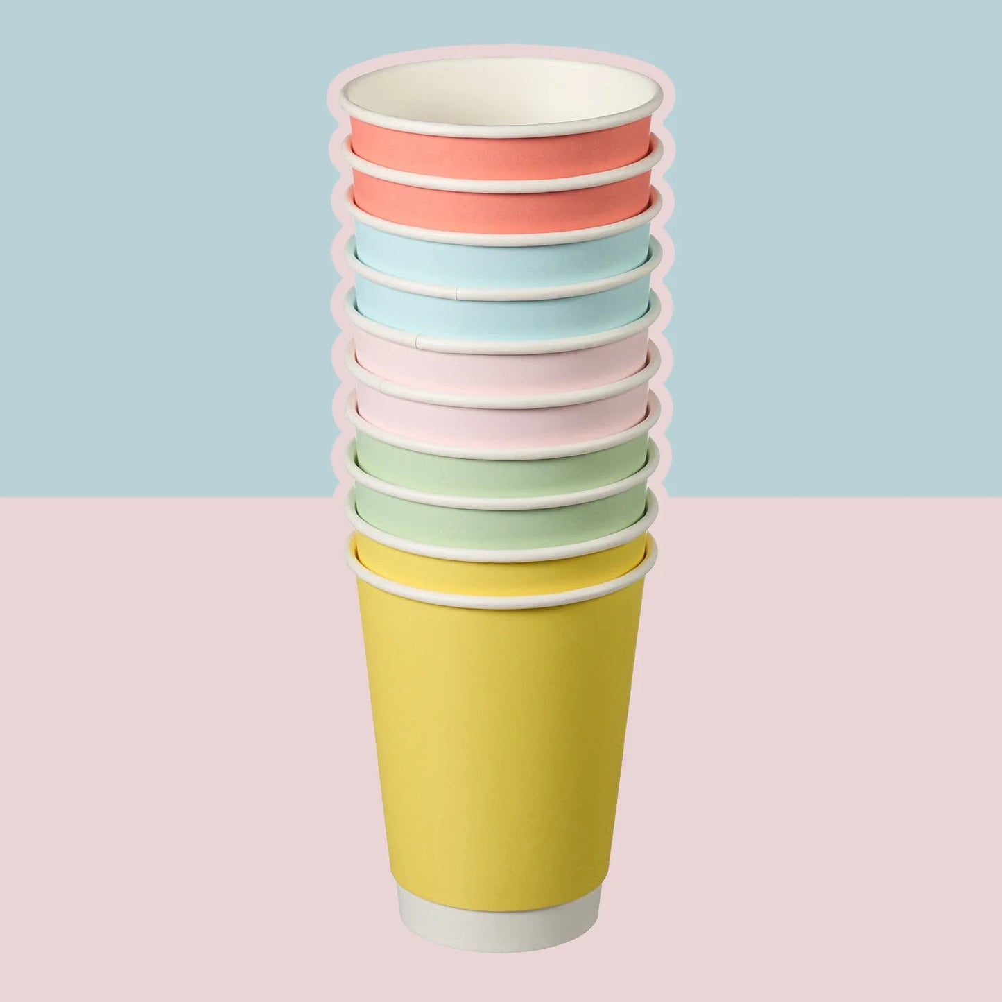 12oz Confetti Mixed Colour Double Wall Hot Cups - Case of 500