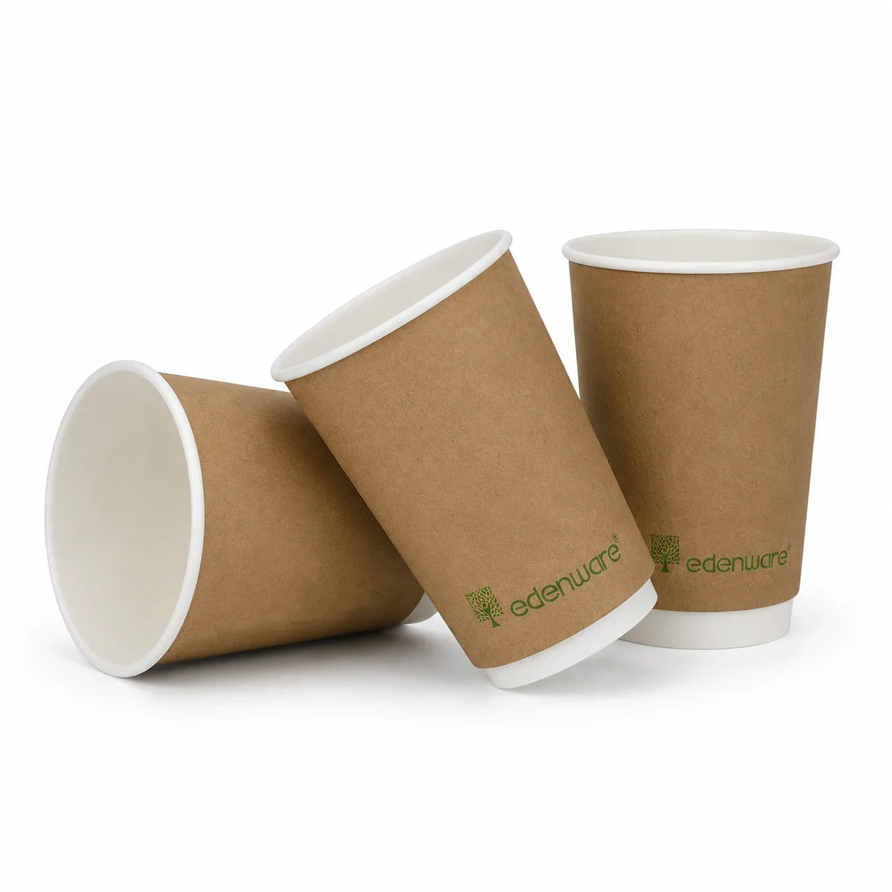 Edenware 12oz Compostable Double Wall Coffee Cups - Case of 500