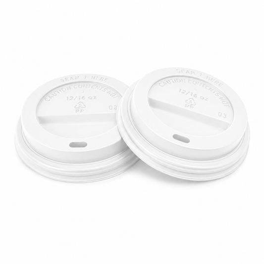 12oz / 16oz White Sip Through Coffee Cup Lids - Pack of 1000