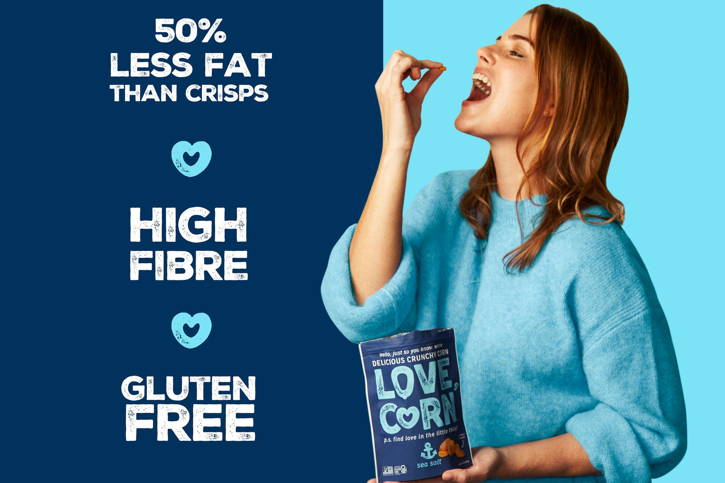 Love Corn Sea Salt Crunchy Corn 45g - 10 Pack
