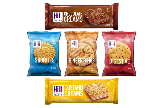 Hill Biscuit Portion Packs | 3 Biscuits Per Pack | 5 Varieties | Individually Wrapped Biscuit Portions (Box of 100)