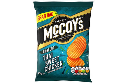 McCoy's Ridge Cut Thai Sweet Chicken Crisps 45g - Box of 36