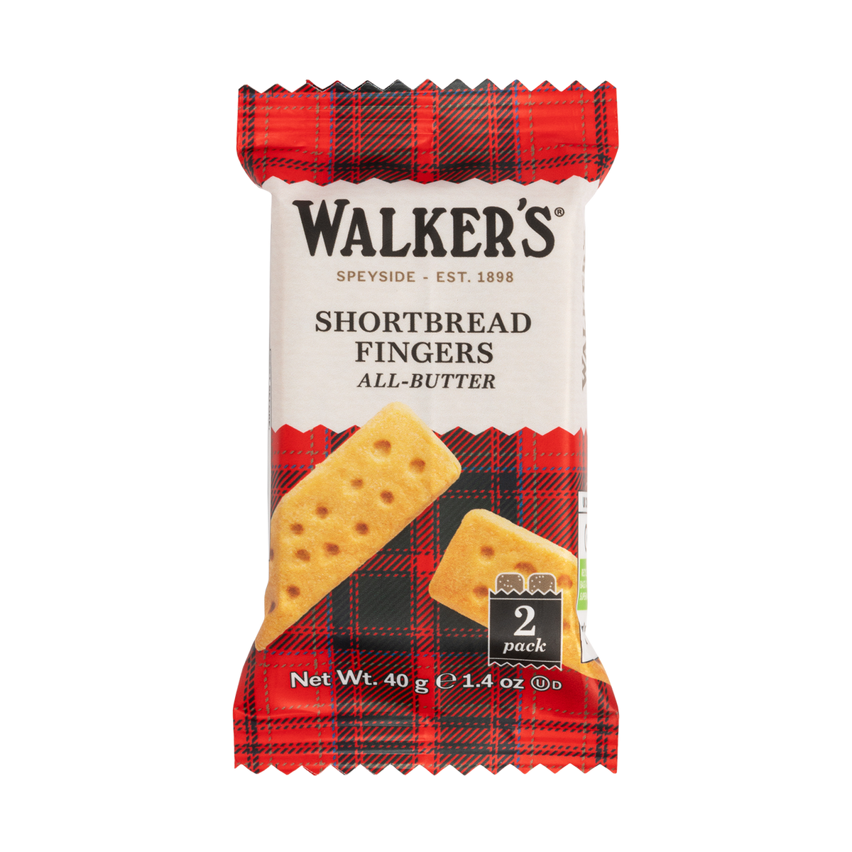 Walkers Shortbread Fingers - Individually Wrapped Twin Packs 40g (Box of 120)