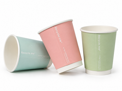 8oz Confetti Mixed Colour Double Wall Hot Cups - Case of 500