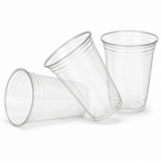 14oz Clear Plastic Cold Cups - rPET Smoothie Cups - Case of 1000