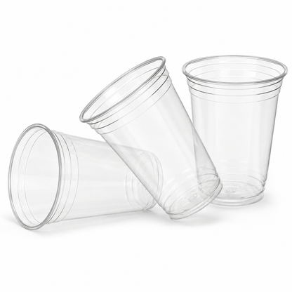 14oz Clear Plastic Cold Cups - rPET Smoothie Cups - Case of 1000