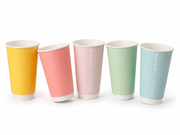 16oz Confetti Mixed Colour Double Wall Hot Cups - Case of 500