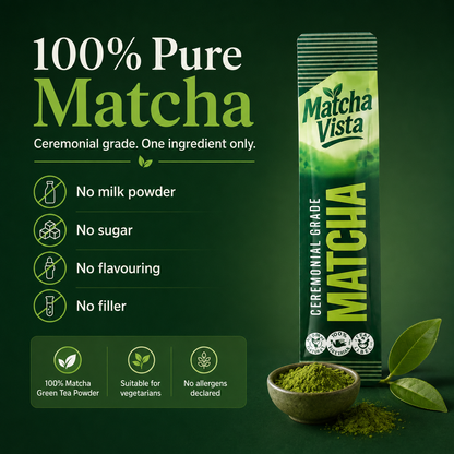 Matcha Vista Ceremonial Grade Matcha Powder 2g Sachet Portions - Pack of 100