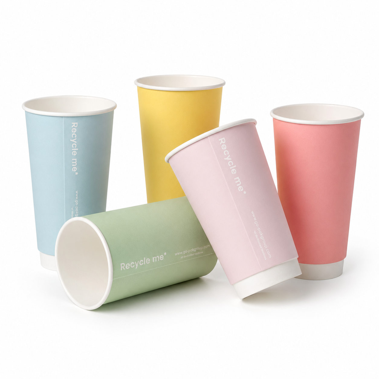 16oz Confetti Mixed Colour Double Wall Hot Cups - Case of 500