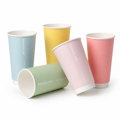 16oz Confetti Mixed Colour Double Wall Hot Cups - Case of 500