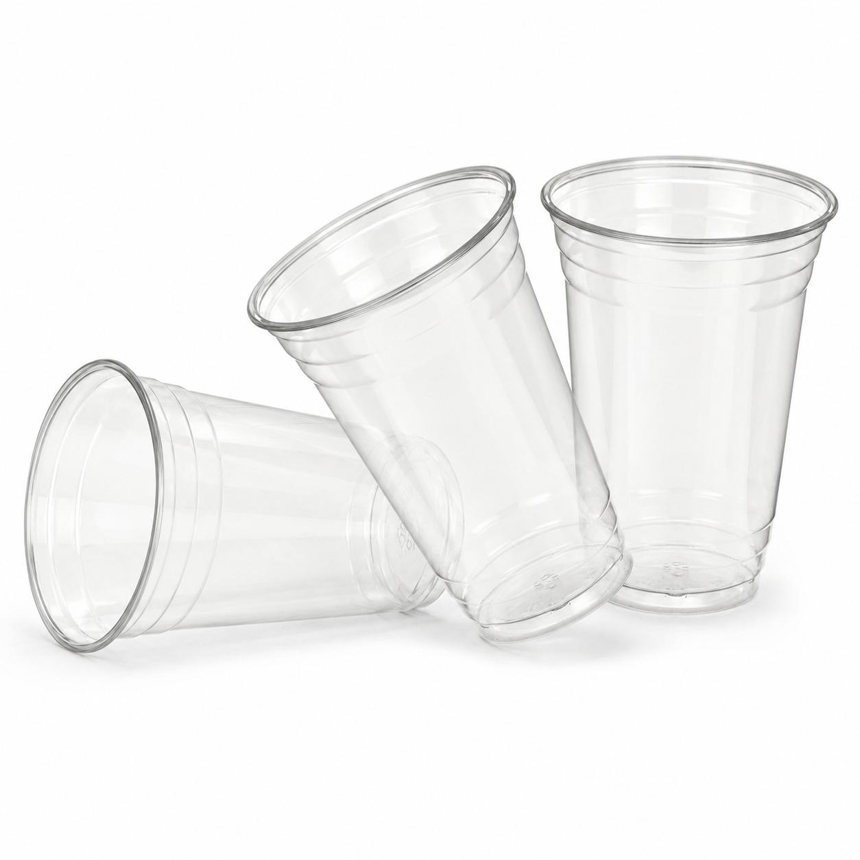 16oz Clear Plastic Cold Cups - rPET Smoothie Cups - Case of 1000