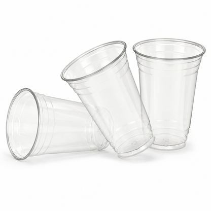 16oz Clear Plastic Cold Cups - rPET Smoothie Cups - Case of 1000