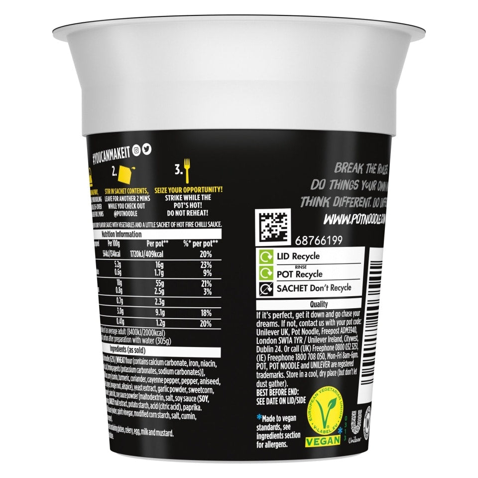 Pot Noodle Bombay Bad Boy Instant Noodles – 90g – Pack of 12