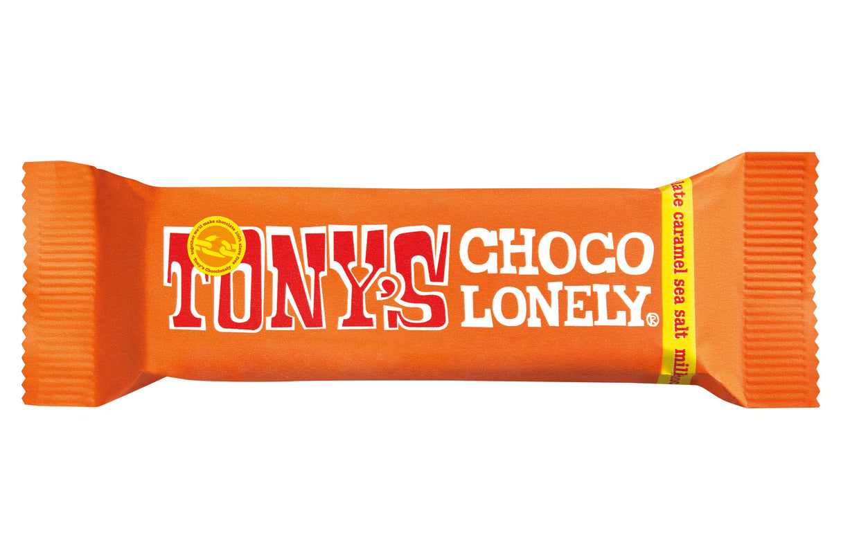 Tony's Chocolonely Milk Chocolate Caramel Sea Salt 35g Bar (Box of 35)