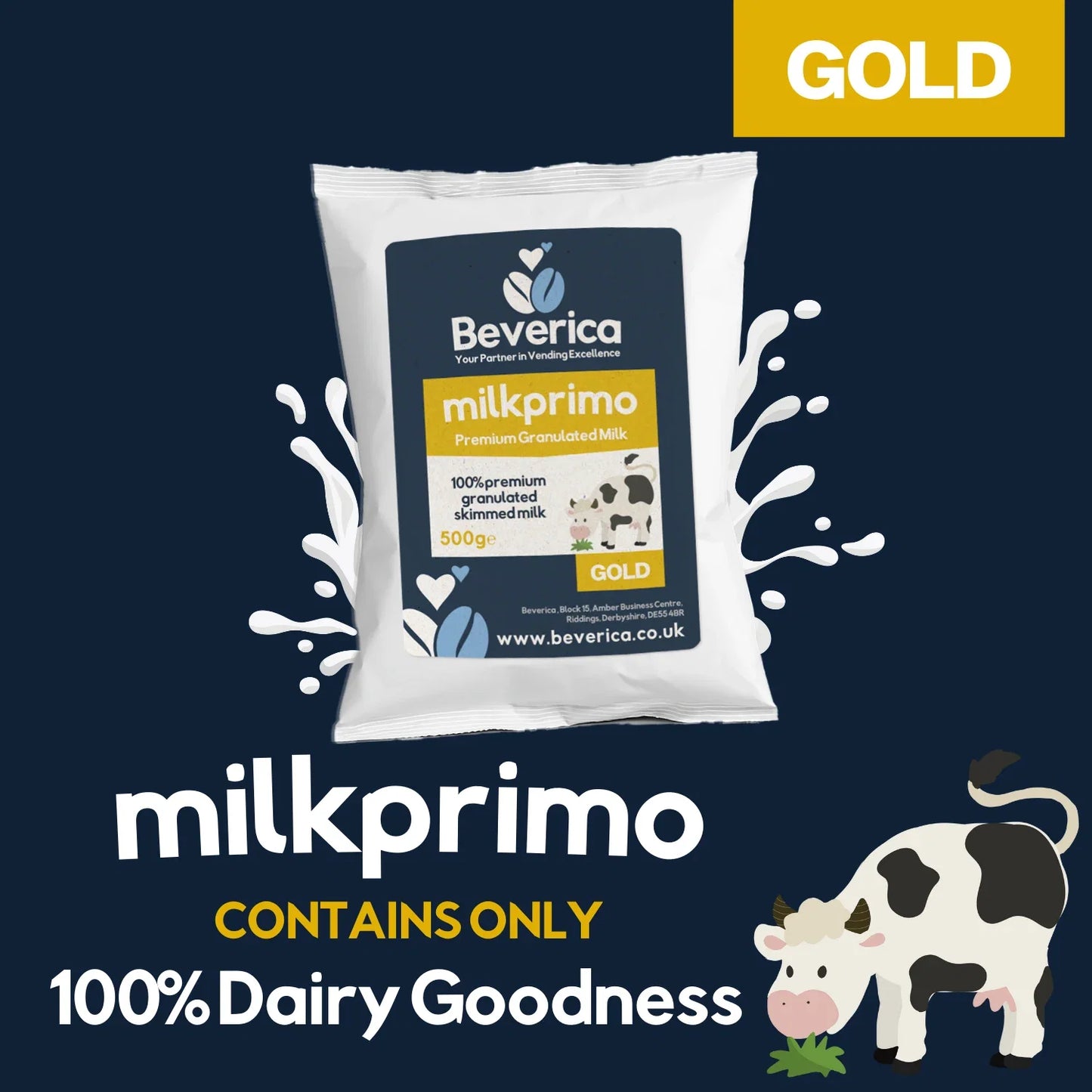 Beverica Milkprimo Gold Granulated Skimmed Milk Powder - 500g