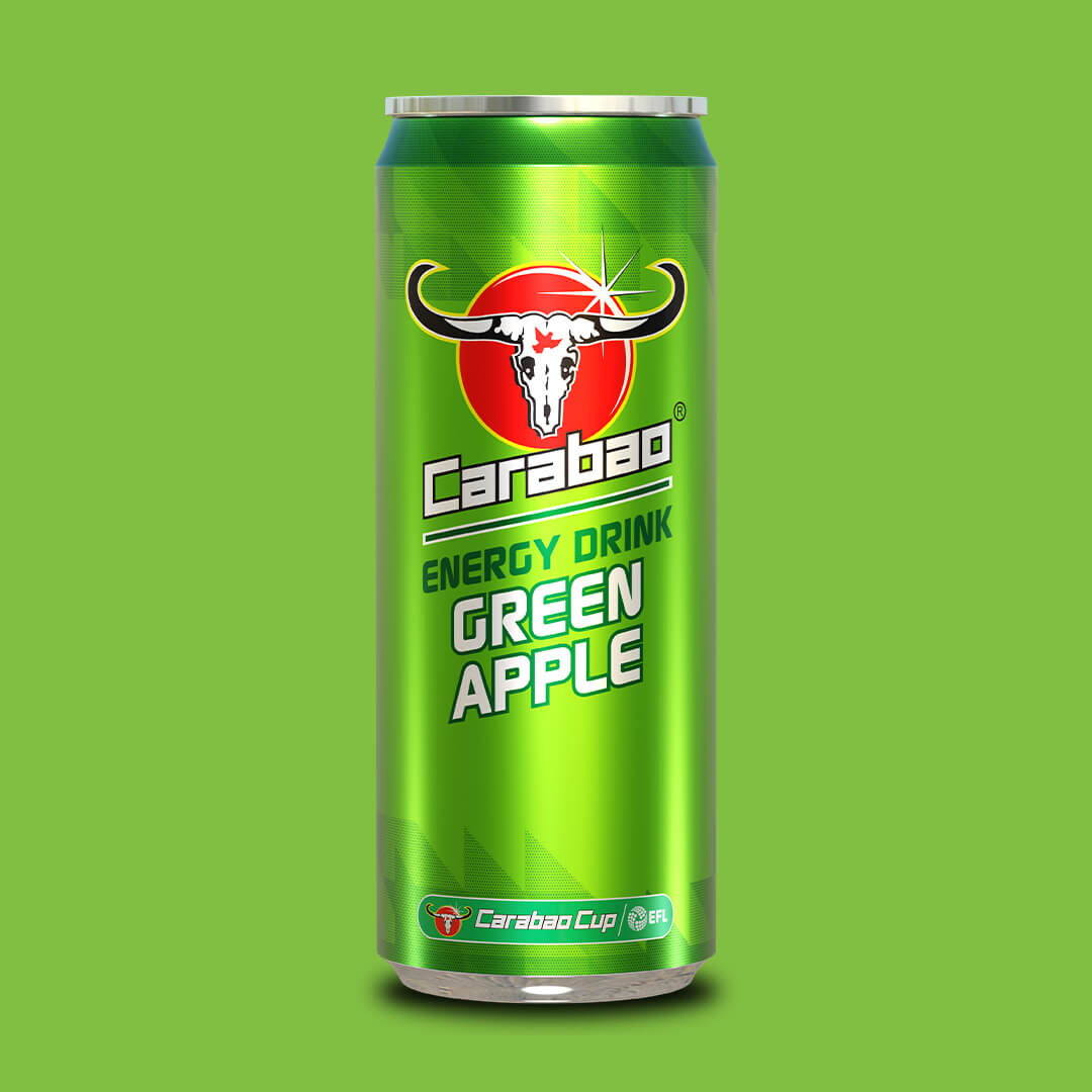Carabao Energy Drink Green Apple - 330ml Slimline Can (Case of 12)