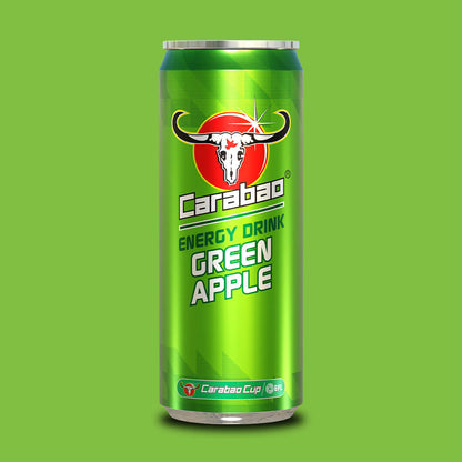 Carabao Energy Drink Green Apple - 330ml Slimline Can (Case of 12)