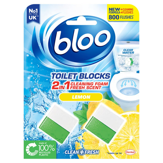 Bloo Toilet Blocks Lemon - 2 x 50g