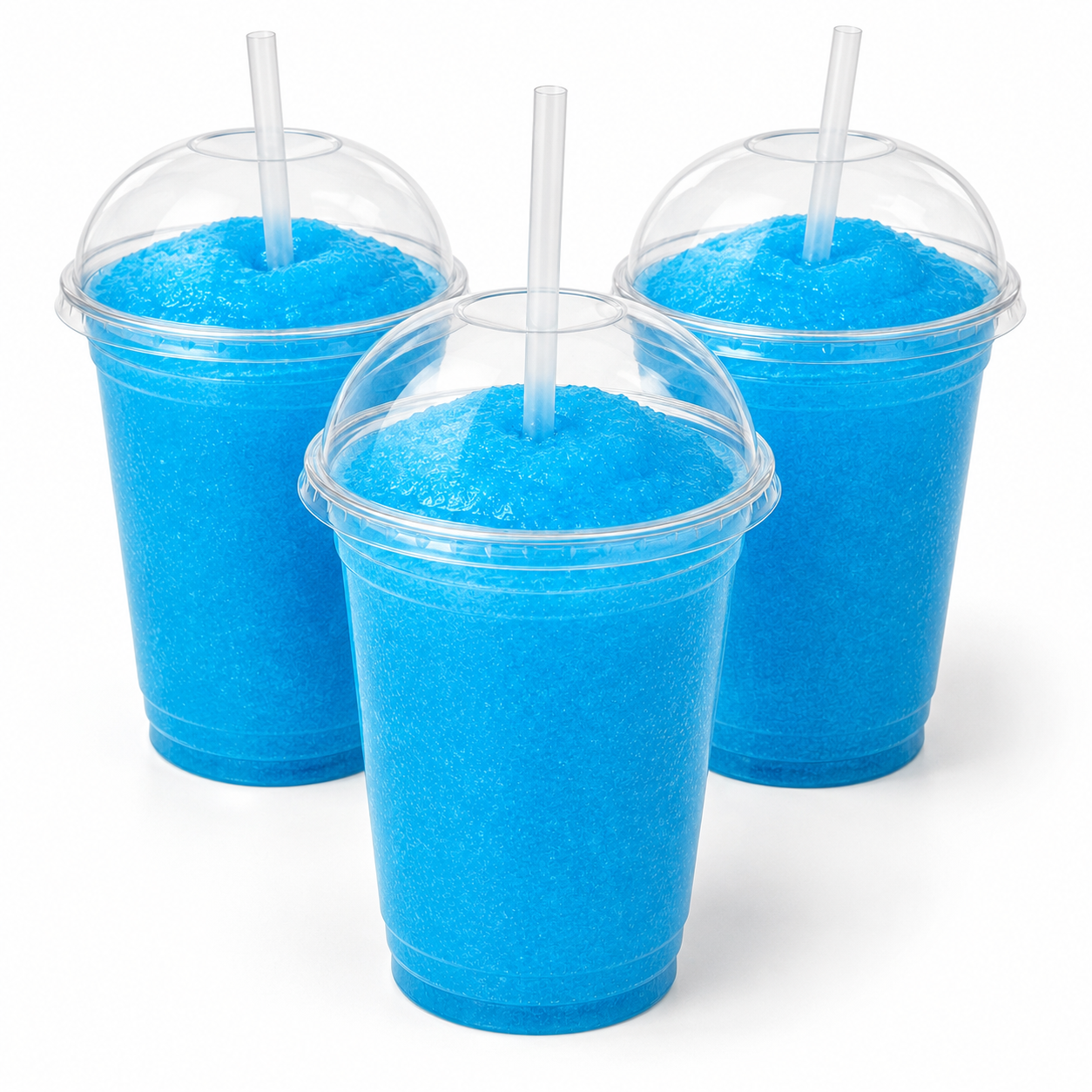 12oz Slush Cup Domed Lids with Straw Hole - rPET - Case of 1000
