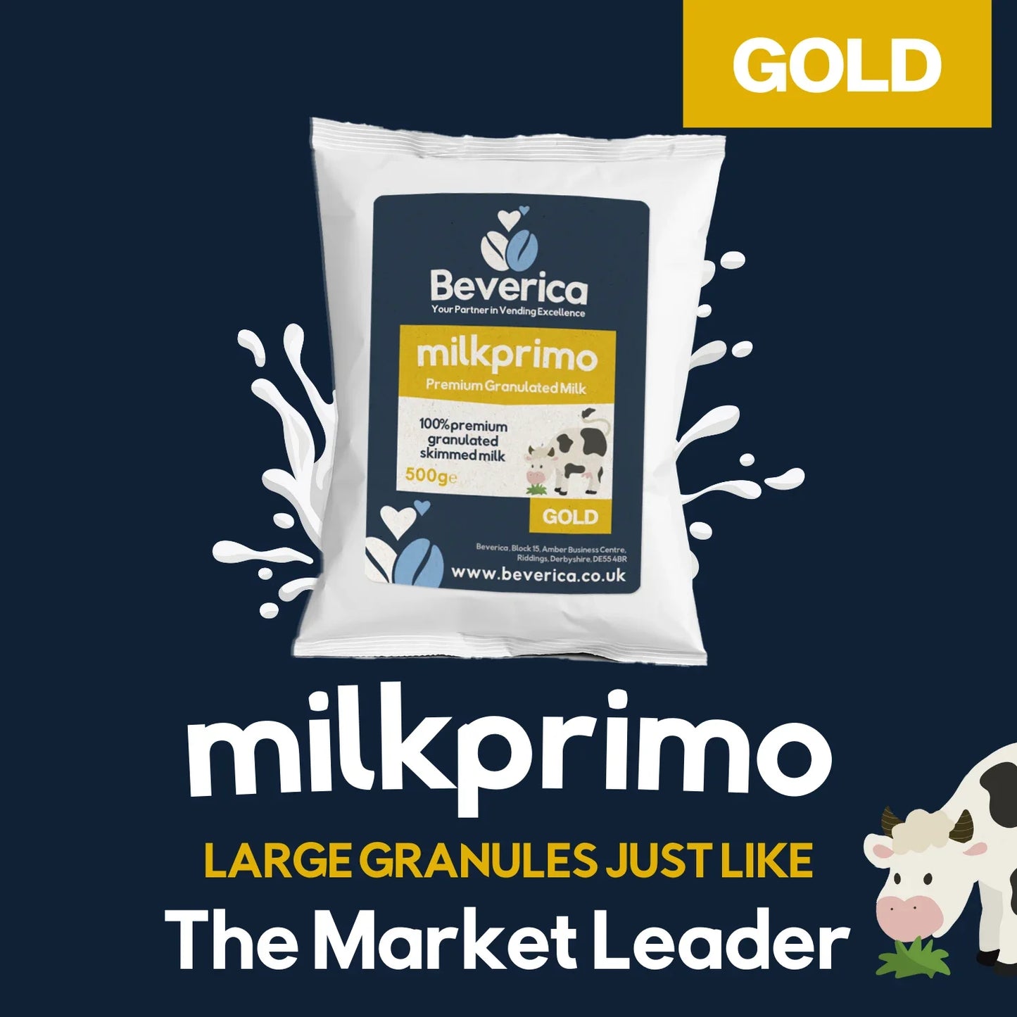 Beverica Milkprimo Gold Granulated Skimmed Milk Powder - 500g