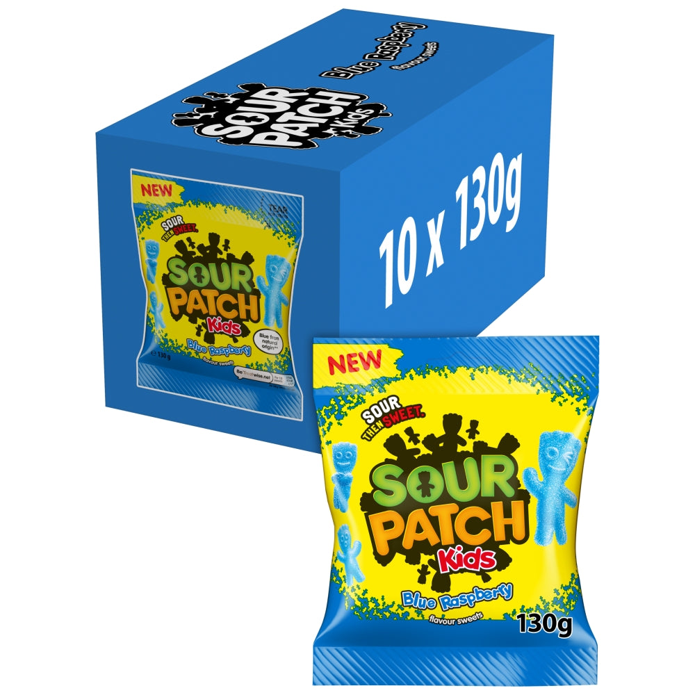 Sour Patch Kids Blue Raspberry - 130g (Pack of 10)