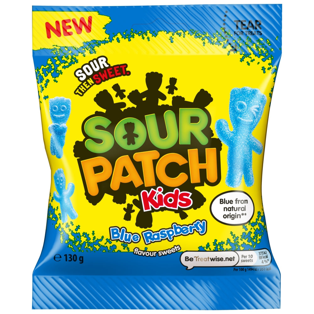 Sour Patch Kids Blue Raspberry - 130g (Pack of 10)