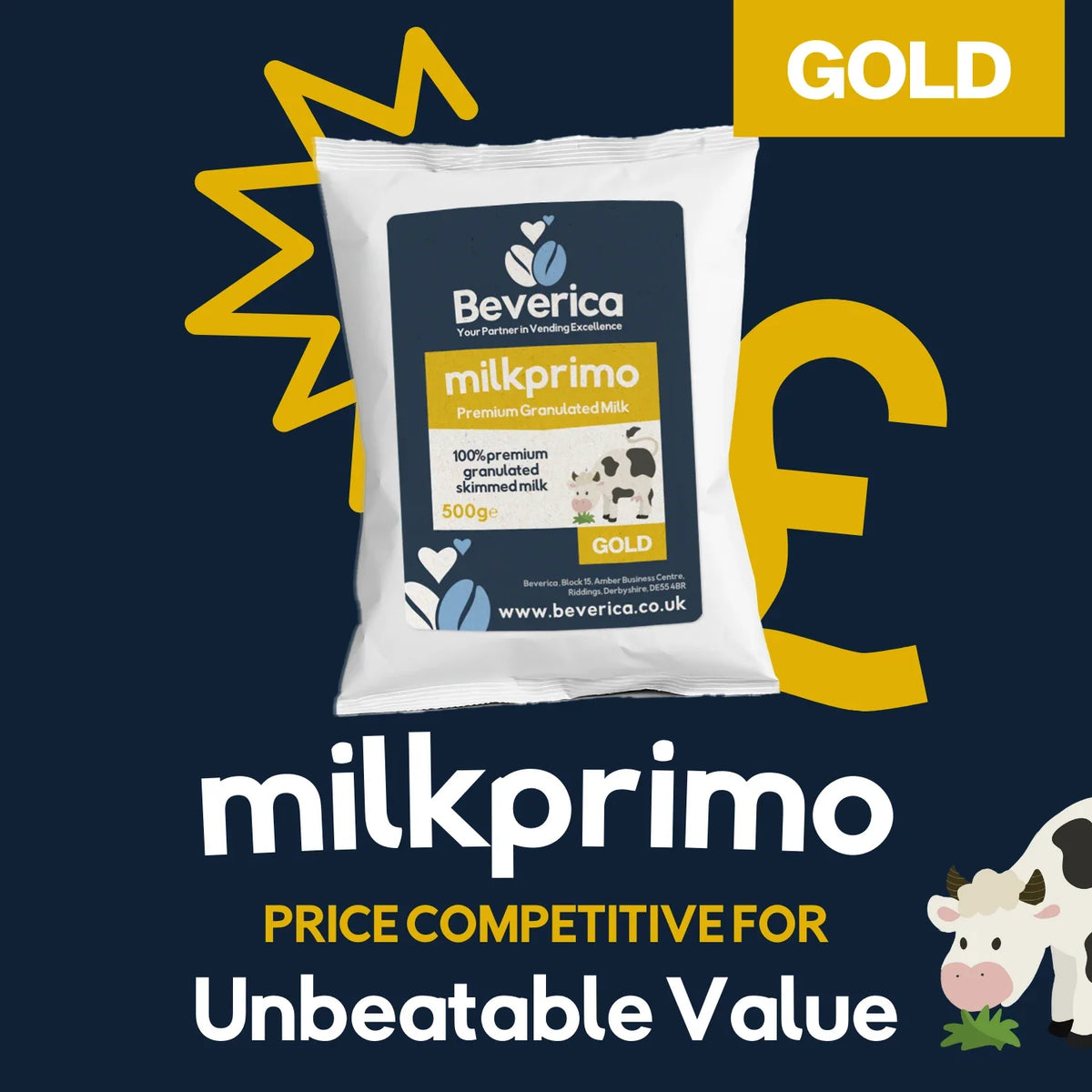 Beverica Milkprimo Gold Granulated Skimmed Milk Powder - 500g