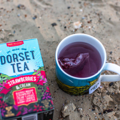 Dorset Tea Strawberries & Cream Individually Wrapped Envelope Tea Bags – 20 Pack