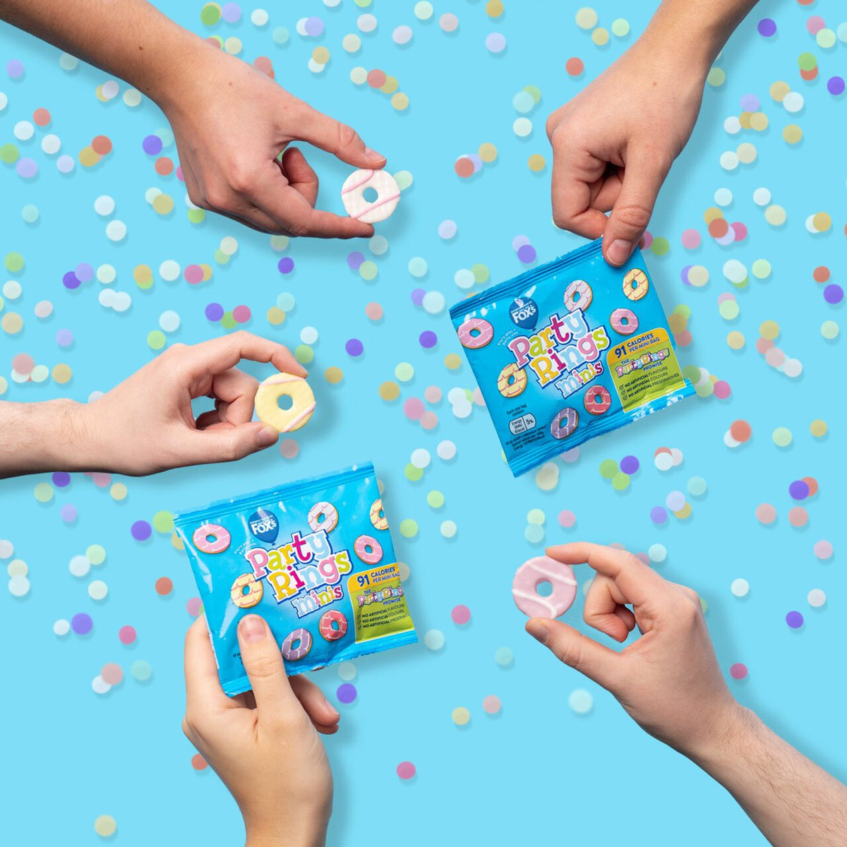 Fox's Mini Party Rings - Individually Wrapped Mini Packs 21g (Box of 40)
