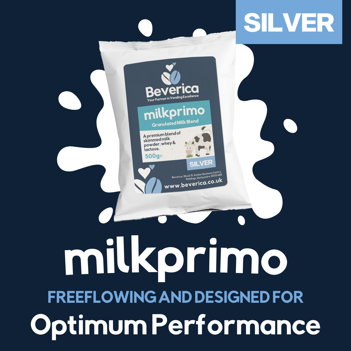 Beverica Milkprimo SILVER Premium Granulated Milk Blend for Vending Machines (Milfresh Silver Alternative) - (500g Bags)