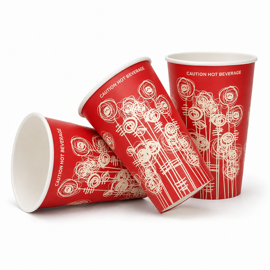 12oz 'Swirl' Paper Vending Machine Cups - 80mm Diameter - (Box of 1000)
