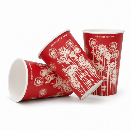 9oz 'Swirl' Paper Vending Machine Cups - 73mm Diameter - (Box of 1000)