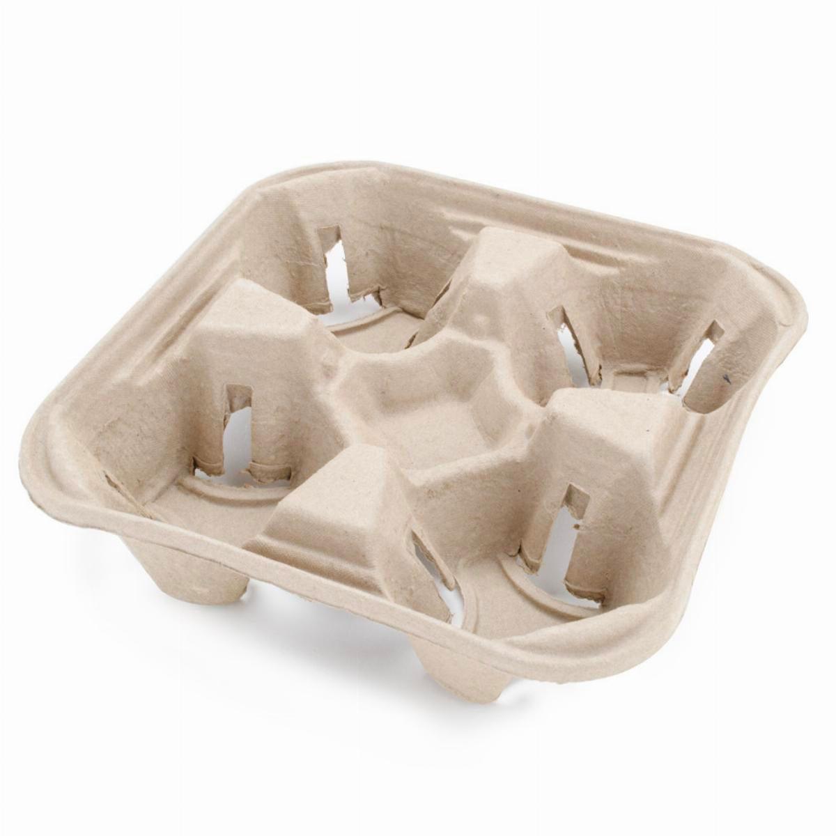 Paper Pulp Four Cup Carry Tray - Pack of 90