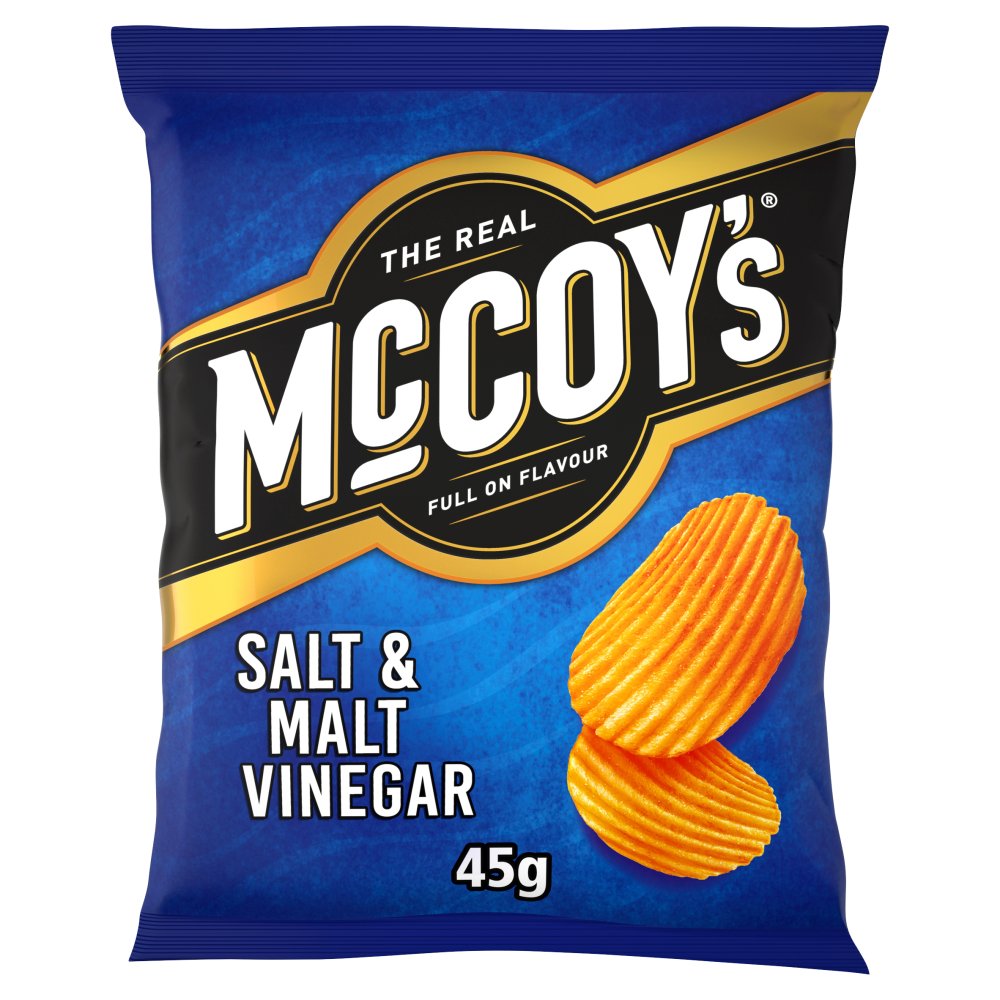 McCoy's Ridge Cut Salt & Vinegar Crisps 45g - Box of 36