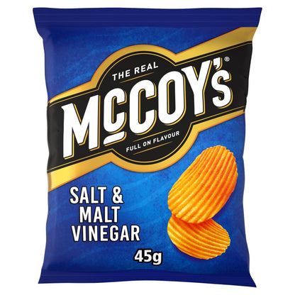 McCoy's Ridge Cut Salt & Vinegar Crisps 45g - Box of 36
